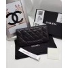C-C Quilted Bi-fold Wallet in Lambskin Black