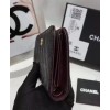 C-C Quilted Bi-fold Wallet in Caviar Black