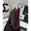 C-C Quilted Bi-fold Wallet in Caviar Black