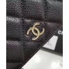 C-C Quilted Bi-fold Wallet in Caviar Black