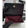C-C Caviar Quilted Compact Flap Wallet Black