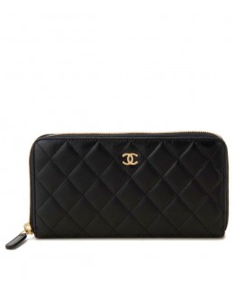 C-C Matrasse Around Zipper Long Wallet Black