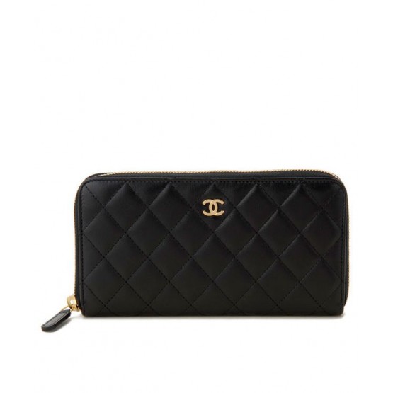 C-C Matrasse Around Zipper Long Wallet Black