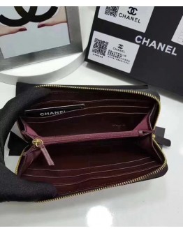 C-C Matrasse Around Zipper Long Wallet Black