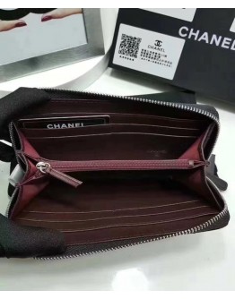 C-C Matrasse Around Zipper Long Wallet Black