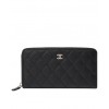 C-C Matrasse Around Zipper Long Wallet Black