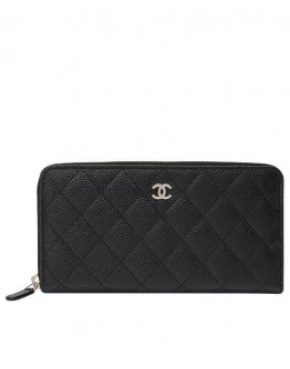 C-C Matrasse Around Zipper Long Wallet Black