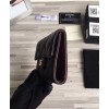 C-C Lambskin Compact Flap Wallet Black
