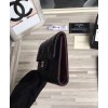 C-C Lambskin Compact Flap Wallet Black