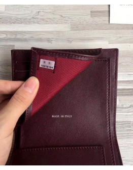 C-C Lambskin Compact Flap Wallet Black