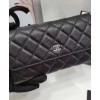 C-C Quilted Flap Wallet in Caviar Black
