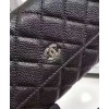 C-C Quilted Flap Wallet in Caviar Black