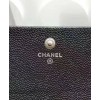 C-C Quilted Flap Wallet in Caviar Black