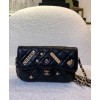 C-C Classic Flap Phone Holder With Chain AP2096S Black