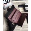 C-C Lambskin Quilted Large Flap Wallet Black