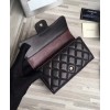 C-C Lambskin Quilted Large Flap Wallet Black