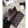 C-C Lambskin Quilted Large Flap Wallet Black