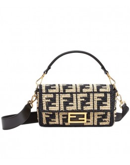 Fendi Raffia Baguette FF Bag 8BR600