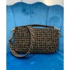 Fendi Baguette Jacquard Fabric Interlace Bag 8BR600 Coffee