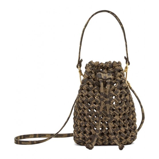 Fendi Mon Tresor Fabric Interlace Mini-bag 8BS010S Coffee
