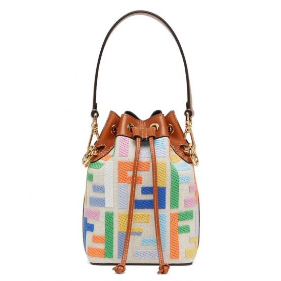 Fendi Mon Tresor Mini-bag In Canvas 8BS010 Coffee