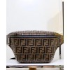 Fendi Shearling Logo Belt Bag 7VA434 Coffee