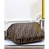 Fendi Shearling Logo Belt Bag 7VA434 Coffee