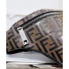 Fendi Shearling Logo Belt Bag 7VA434 Coffee