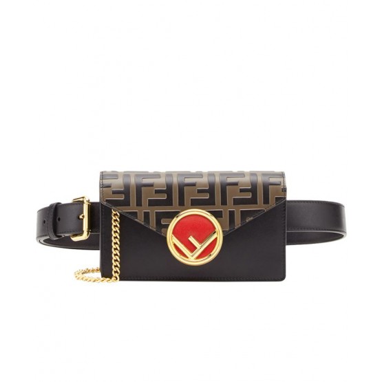 Fendi Multicolour leather belt bag 8BM005 Black