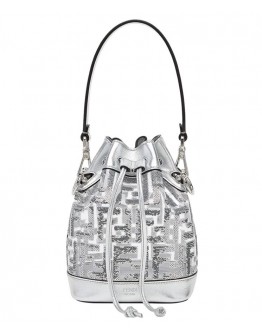 Fendi Mon Tresor Fendi Prints On PVC mini bag Silver