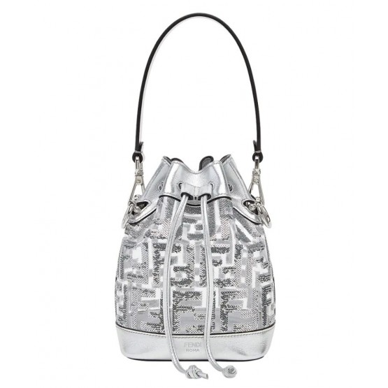Fendi Mon Tresor Fendi Prints On PVC mini bag Silver