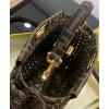 Fendi Peekaboo Iconic Mini Fabric Interlace Bag Coffee