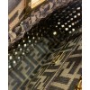 Fendi Peekaboo Iconic Mini Fabric Interlace Bag Coffee