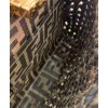 Fendi Peekaboo Iconic Mini Fabric Interlace Bag Coffee