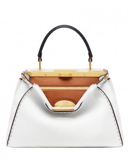 Fendi Peekaboo Iconic Medium Leather Bag White