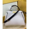 Fendi Peekaboo Iconic Medium Leather Bag White