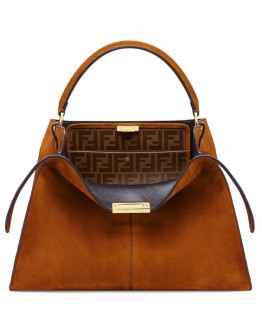 Fendi Peekaboo X-lite Suede Bag 8BN304 Orange