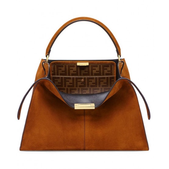 Fendi Peekaboo X-lite Suede Bag 8BN304 Orange