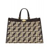 Fendi Peekaboo X-Tote FF Raffia Bag 8BH374 Black