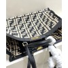 Fendi Peekaboo X-Tote FF Raffia Bag 8BH374 Black