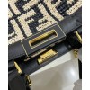 Fendi Peekaboo X-Tote FF Raffia Bag 8BH374 Black