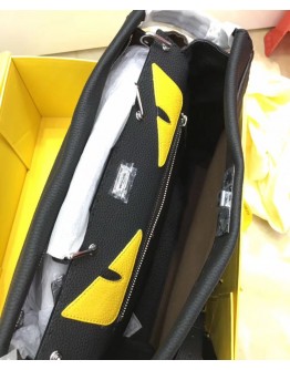 Fendi Peekaboo In Black Roman Leather 7VA388 Black