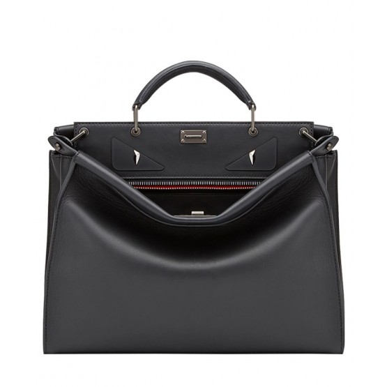 Fendi Peekaboo Fit Smooth black leather bag 7VA4069 Black
