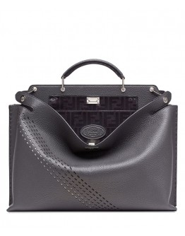 Fendi Peekaboo Iconic Essential Calf Leather Bag 7VA476 Black