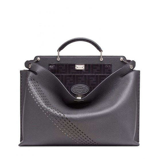 Fendi Peekaboo Iconic Essential Calf Leather Bag 7VA476 Black