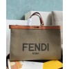 Fendi Peekaboo X-tote Canvas bag 8BH374 Khaki