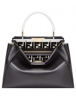 Fendi Peekaboo Regular Multicolour leather bag 8BN290 Black