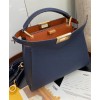 Fendi Peekaboo Iconic Essentially Leather Bag Dark Blue
