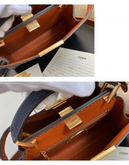 Fendi Peekaboo Iconic Essentially Leather Bag Dark Blue