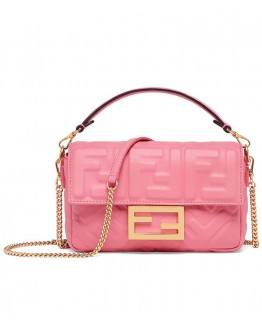 Fendi Mini Baguette Leather Bag 8BS017